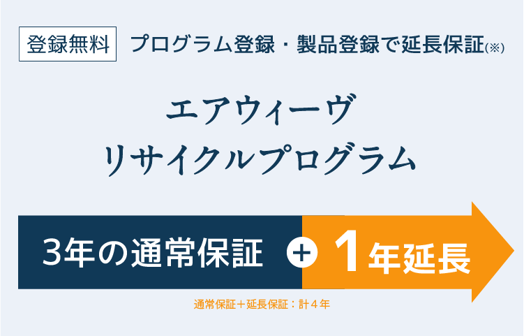 『エアウィーヴ リサイクルプログラム』無料登録で延長保証