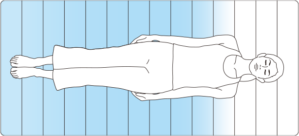 肩がやわらかく腰をしっかり支えるイラスト
